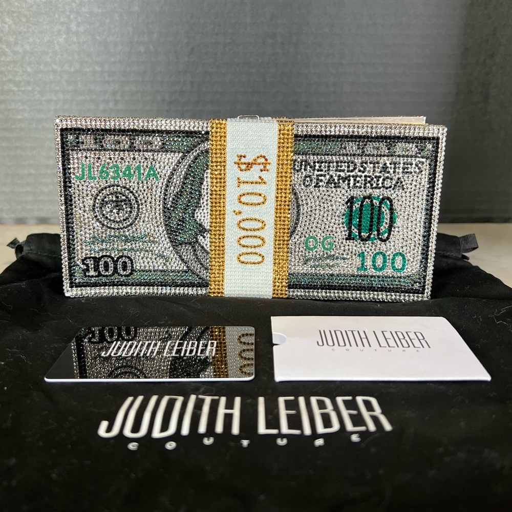 Labor Day sale! Judith Leiber Couture Stack Of Cash Rich Clutch Bag